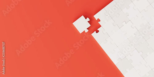 Jigsaw abstract background, business and teamwork concepts, 3d rendering