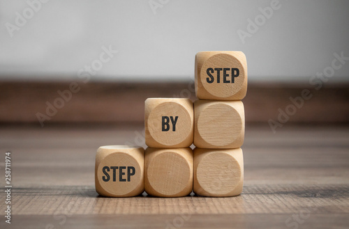 Cubes dice with step by step