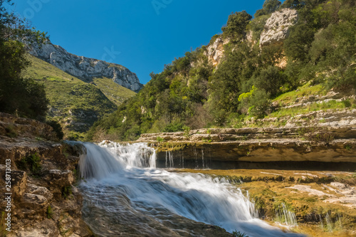 Cava Grande del Cassibile Natural Reserve, Siracusa, Sicily, Italy. One of Europe’s biggest canyon, the river Cassabile through majestic mountains and filling emerald water lakes and waterfalls.
