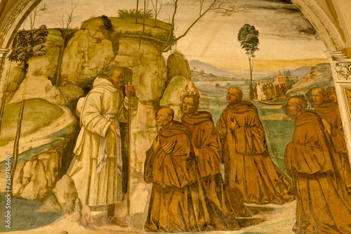 Fresco in Abbey of Monte Oliveto Maggiore, Siena, Tuscany - Italy