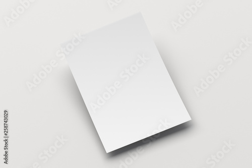 Blank paper sheet flying over background