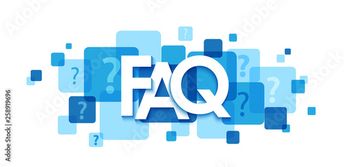 FAQ colorful typography banner