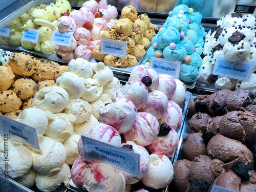 Assorted ice creams