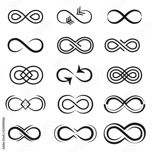 Infinity loop. Set of web icons