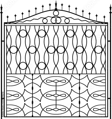Wrought Iron Gate, Ornamental Design
