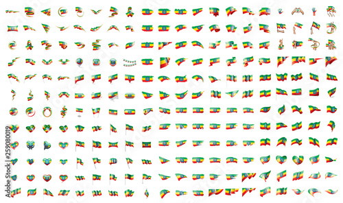 very big collection of vector flags of the Ethiopia
