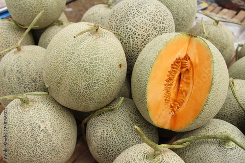 Fresh melon or cantaloupe in the market