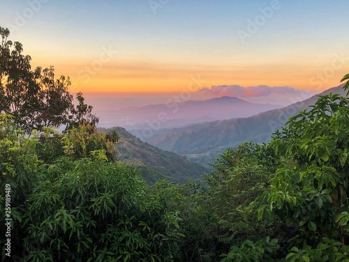 sunset in mountains