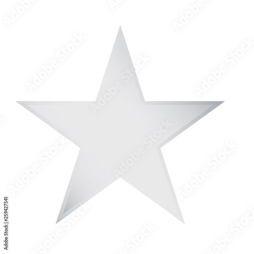 Silver star rating icon vector eps10. Rating Star metal silver gradient sign