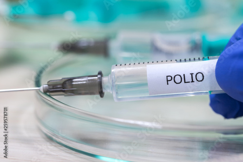 polio vaccination syringe background