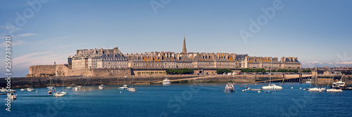 Panoramic seaside view of Saint Malo, Brittany, France