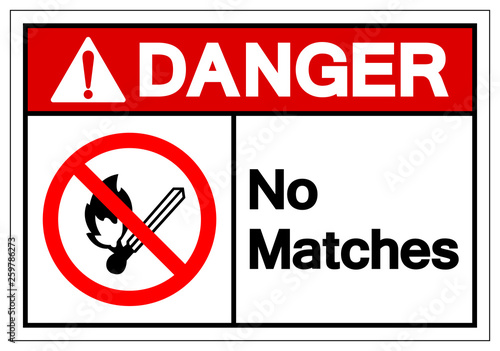 Danger No Matches Symbol Sign, Vector Illustration, Isolate On White Background Label. EPS10