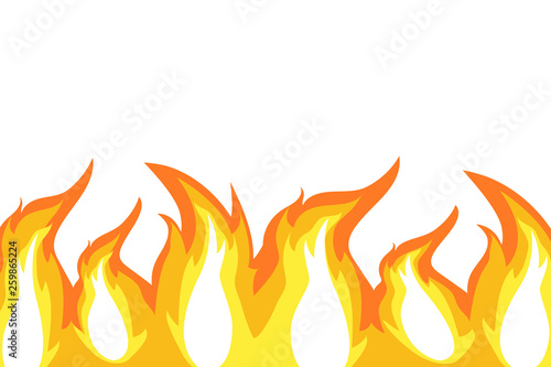 Fire flame isolated illustration on white background