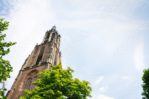 church "Onze Lieve Vrouwekerk" in Amersfoort, The Netherlands. Space for text