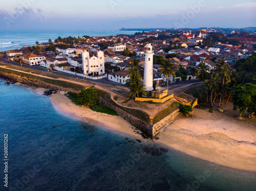 Dutch Fort in Galle city of Sri Lanka aerial