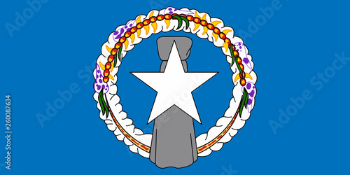 Flag Northern Mariana Islands in official rate and colors, vector image