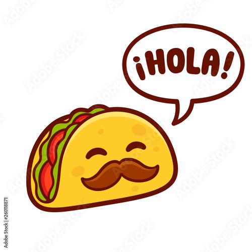 Cartoon Mexican taco character