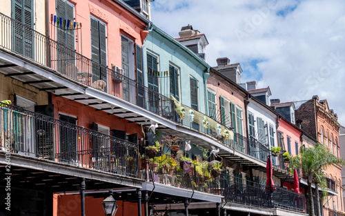 Colorful buildings around French Quarter, New Orleans