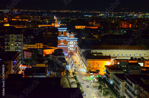 Aversa town near Naples, Italy. Night view