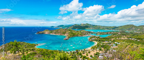 Panoramic landscape of Shirley Heights, Antigua and Barbuda