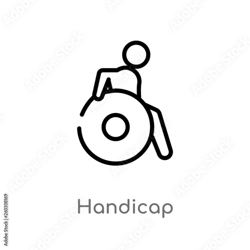 outline handicap vector icon. isolated black simple line element illustration from alert concept. editable vector stroke handicap icon on white background