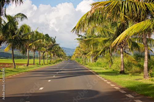 The scenic road on the island of Mauritius