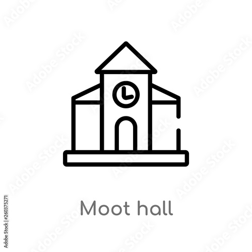 outline moot hall vector icon. isolated black simple line element illustration from buildings concept. editable vector stroke moot hall icon on white background