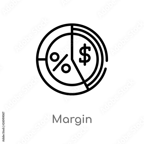 outline margin vector icon. isolated black simple line element illustration from marketing concept. editable vector stroke margin icon on white background