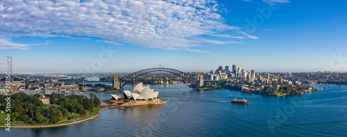 Wide panoramic view of the beautiful city of Sydney, Australia