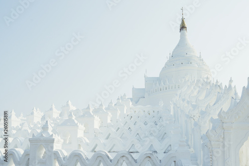 Mingun white pagoda in Mandalay. Myanmar