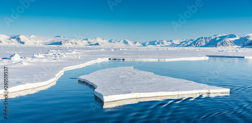 Icy seascapes of Arctic Ocean.