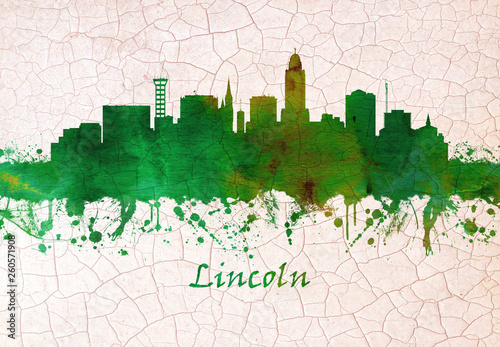 Lincoln city Nebraska skyline