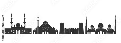 Abu Dhabi logo. Isolated Abu Dhabi architecture on white background