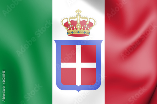 3D Flag of Kingdom of Italy (1861-1946).