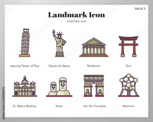 Landmark icons LineColor pack