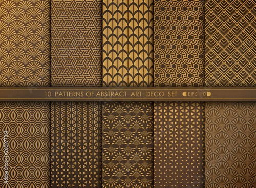 Abstract old modern style antique art deco pattern set. illustration vector eps 10