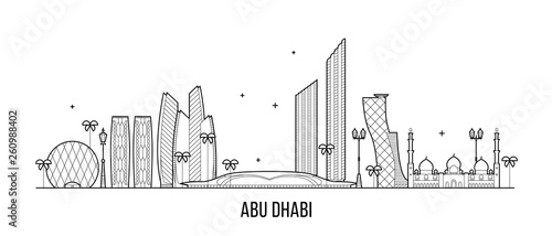 Abu Dhabi skyline United Arab Emirates UAE vector