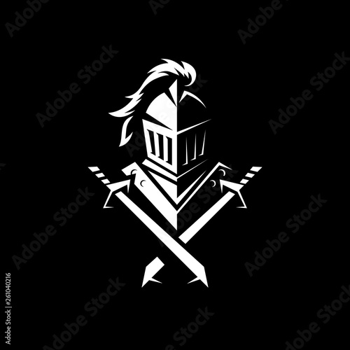 knight logo design vector illustration template