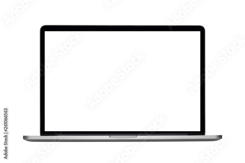 Laptop or notebook on white background