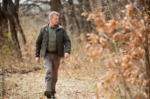 Forest ranger on a walk