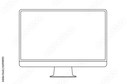 Monitor line icon. Display outline stroke vector illustration.