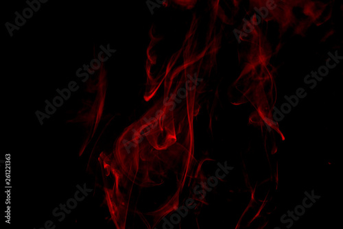 Red steam on black