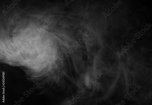 Steam on black background
