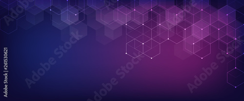 Hexagons pattern. Geometric abstract background with simple hexagonal elements. Medical, technology or science design.