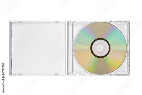 Jewel case with compact disc isolated