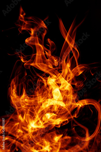 flame on black background