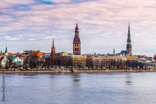 The historic old part of the city from the Daugava River