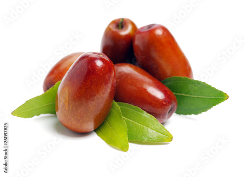 jujube or chinese date on white background