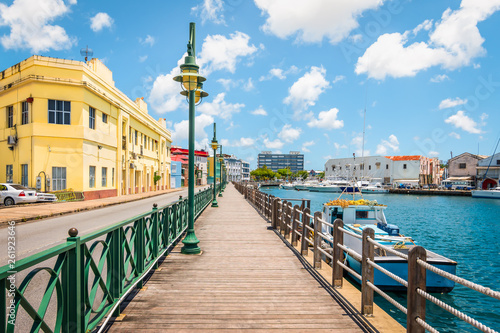 Promenade at marina of Bridgetown, Barbados.