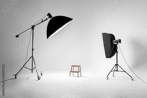 Studio photo with soffits, chair.